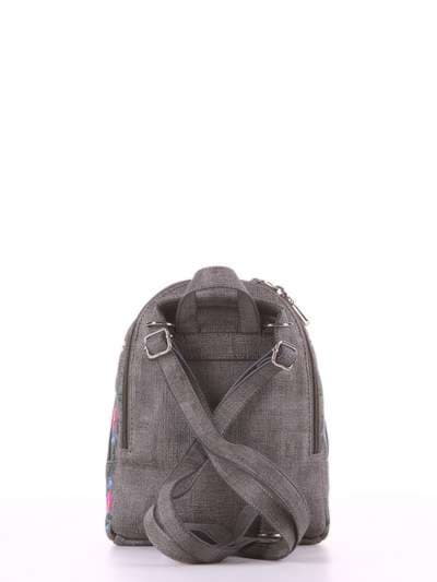 Літній міні-рюкзак з вышивкою, модель 180016 сірий. Зображення товару, вид додатковий.