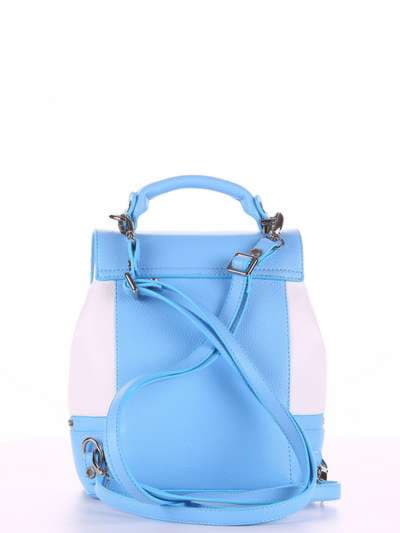 Модний міні-рюкзак, модель 180062 блакитний-білий. Зображення товару, вид додатковий.