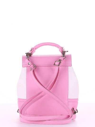 Модний міні-рюкзак, модель 180063 рожевий-білий. Зображення товару, вид додатковий.