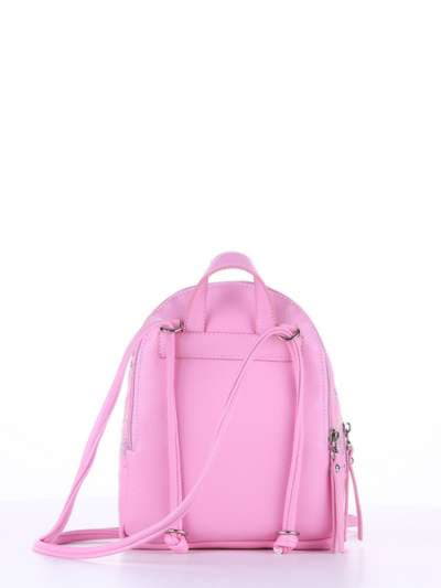 Стильний міні-рюкзак з вышивкою, модель 180213 рожевий. Зображення товару, вид ззаду.
