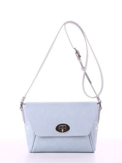 Літня сумка маленька з вышивкою, модель 180126 сіро-блакитний. Зображення товару, вид спереду.