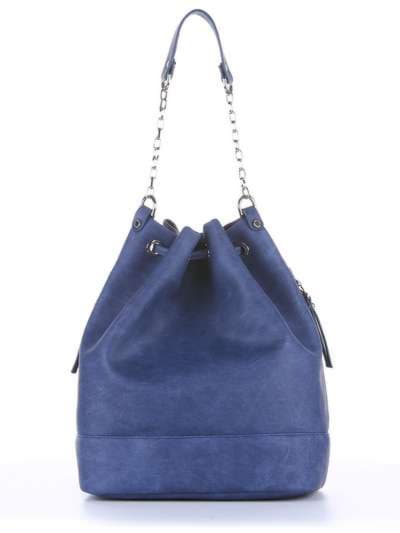 Стильна сумка з вышивкою, модель 180205 синій. Зображення товару, вид ззаду.