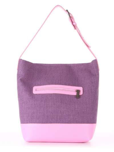 Брендова сумка з вышивкою, модель 180234 бузкова димка-рожевый. Зображення товару, вид ззаду.