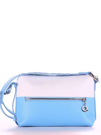 Модна сумка через плече, модель 180072 блакитний-білий. Зображення товару, вид додатковий.