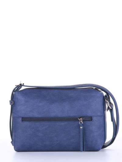 Літня сумка через плече з вышивкою, модель 180222 синій. Зображення товару, вид ззаду.