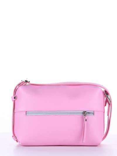 Молодіжна сумка через плече з вышивкою, модель 180223 рожевий. Зображення товару, вид ззаду.