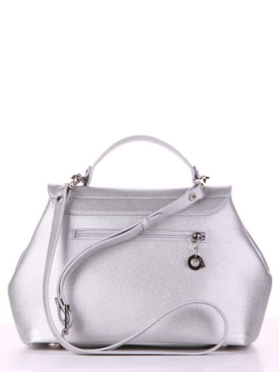 Модна сумка, модель 190006 срібло. Зображення товару, вид ззаду.