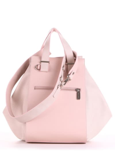 Літня сумка, модель 190026 бежевий-рожевий. Зображення товару, вид ззаду.