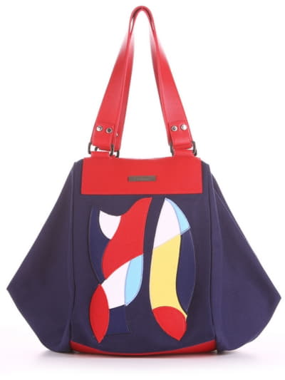Модна сумка з вышивкою, модель 190041 синій. Зображення товару, вид спереду.