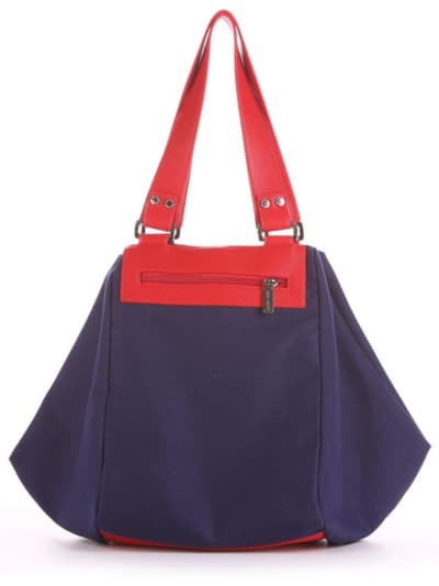 Модна сумка з вышивкою, модель 190041 синій. Зображення товару, вид ззаду.