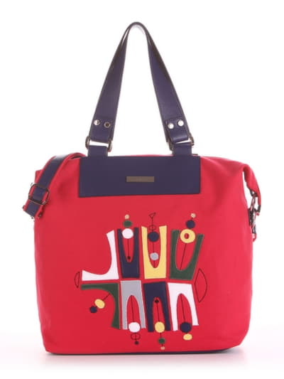 Модна сумка з вышивкою, модель 190052 червоний. Зображення товару, вид спереду.