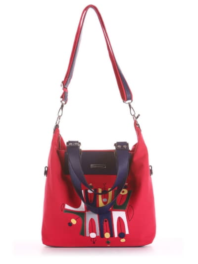 Модна сумка з вышивкою, модель 190052 червоний. Зображення товару, вид додатковий.
