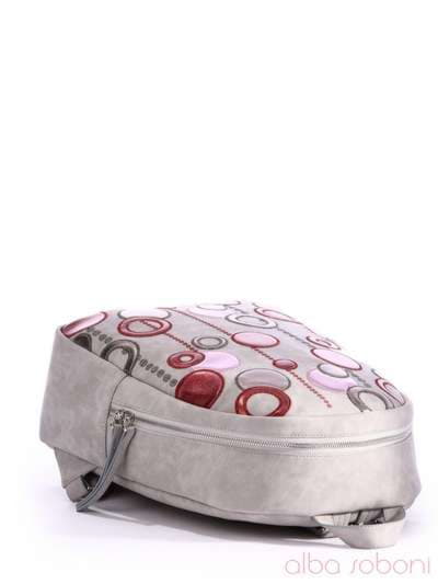 Жіночий рюкзак з вышивкою, модель 170143 сірий. Зображення товару, вид додатковий.