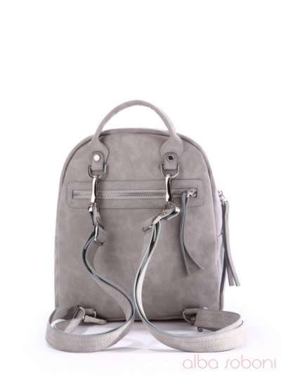 Стильний рюкзак з вышивкою, модель 170153 сірий. Зображення товару, вид ззаду.