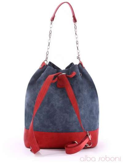 Літній рюкзак з вышивкою, модель 170215 синьо-червоний. Зображення товару, вид ззаду.