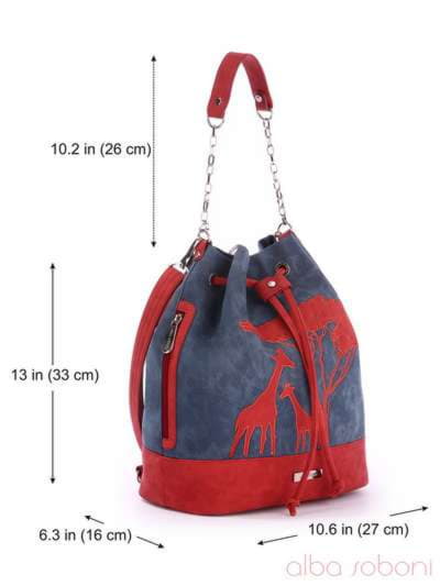 Літній рюкзак з вышивкою, модель 170215 синьо-червоний. Зображення товару, вид додатковий.