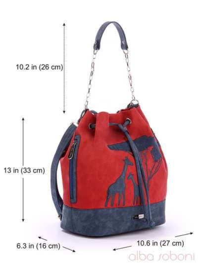 Літній рюкзак з вышивкою, модель 170216 червоно-синій. Зображення товару, вид додатковий.