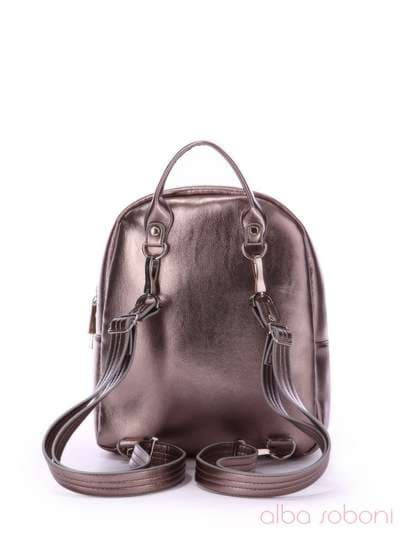 Жіночий рюкзак, модель 170236 темне срібло. Зображення товару, вид ззаду.