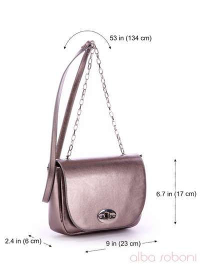Жіноча сумка маленька, модель 170256 темне срібло. Зображення товару, вид додатковий.
