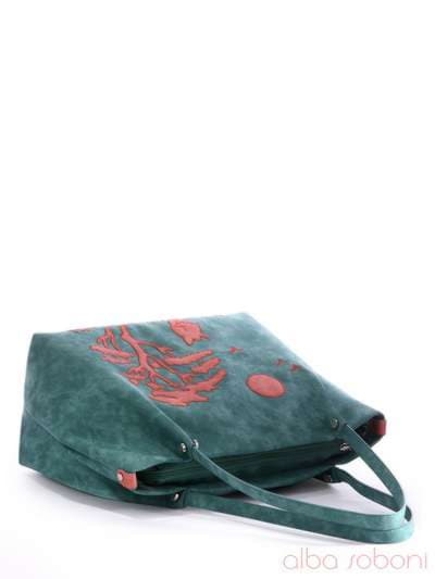 Брендова сумка з вышивкою, модель 170203 зелений. Зображення товару, вид додатковий.