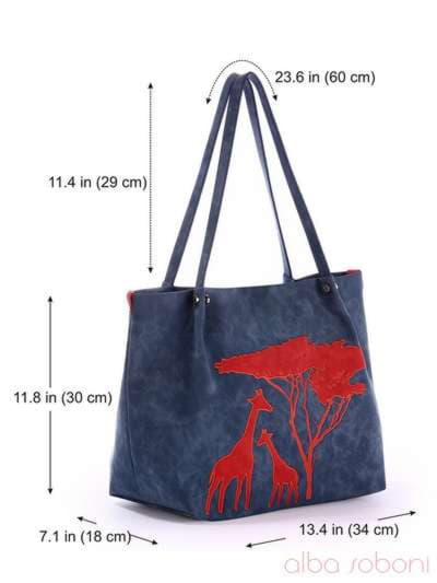 Літня сумка з вышивкою, модель 170205 синій. Зображення товару, вид додатковий.