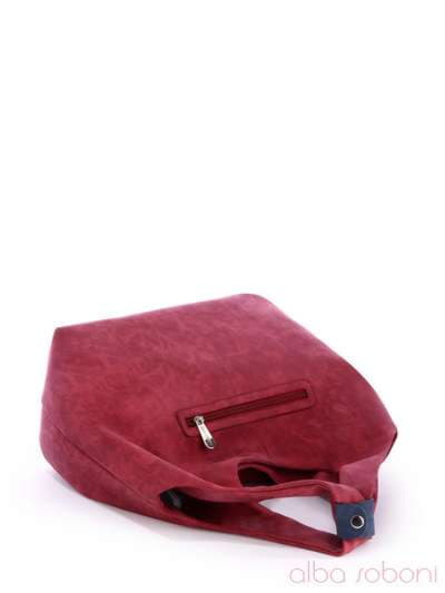 Молодіжна сумка з вышивкою, модель 170222 бордо. Зображення товару, вид ззаду.