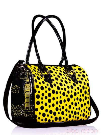 Модна сумка, модель 130851 жовтий. Зображення товару, вид ззаду.