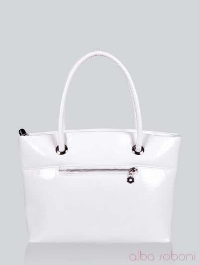 Модна сумка з вышивкою, модель 141141 білий. Зображення товару, вид ззаду.