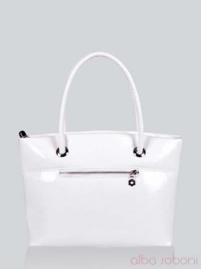 Стильна сумка з вышивкою, модель 141143 білий. Зображення товару, вид ззаду.