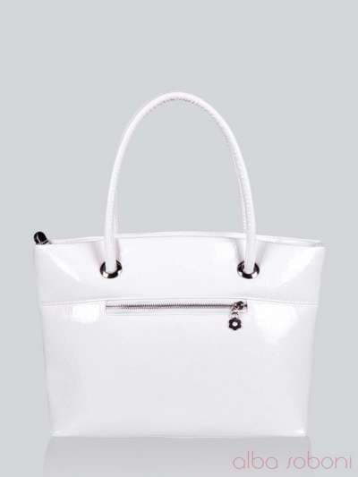 Молодіжна сумка з вышивкою, модель 141145 білий. Зображення товару, вид ззаду.