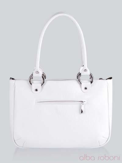 Молодіжна сумка з вышивкою, модель 141160 білий. Зображення товару, вид ззаду.