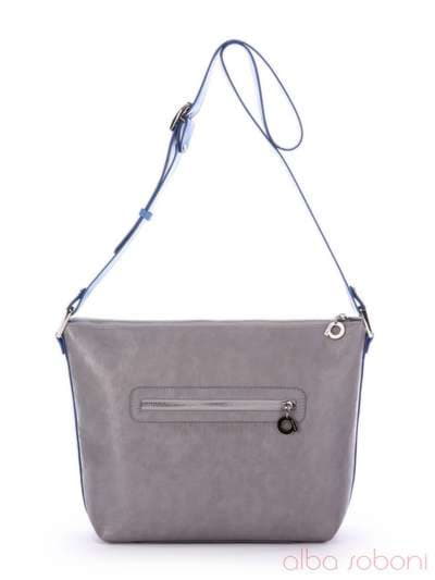 Літня сумка з вышивкою, модель 170181 сіро-блакитний. Зображення товару, вид ззаду.