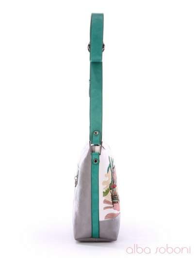 Літня сумка з вышивкою, модель 170182 сіро-зелений. Зображення товару, вид додатковий.