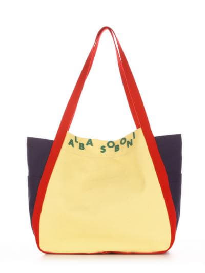 Молодіжна сумка, модель 190433 жовтий-синій. Зображення товару, вид спереду.