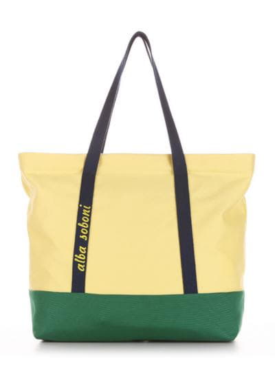 Літня сумка з вышивкою, модель 190441 жовтий-зелений. Зображення товару, вид спереду.