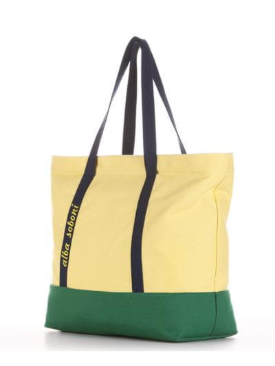 Літня сумка з вышивкою, модель 190441 жовтий-зелений. Зображення товару, вид ззаду.