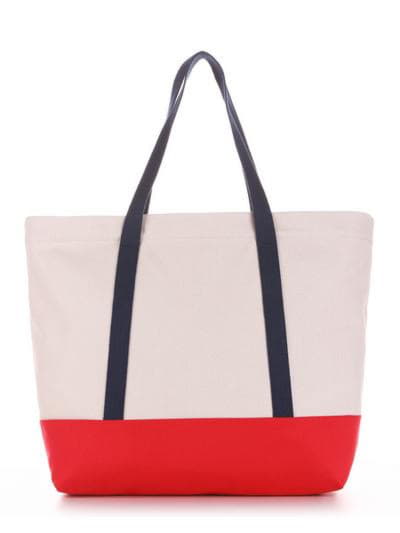 Модна сумка з вышивкою, модель 190444 світло-сірий-червоний. Зображення товару, вид ззаду.