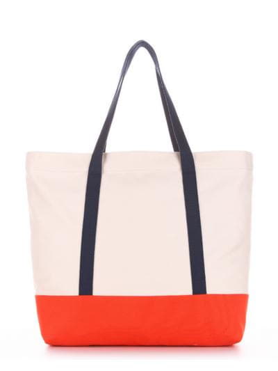 Молодіжна сумка з вышивкою, модель 190446 молочний-оранжевий. Зображення товару, вид ззаду.