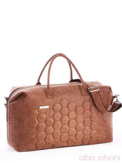 Стильна сумка з вышивкою, модель 162802 коричневий. Зображення товару, вид спереду.