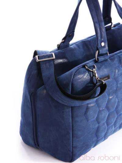 Брендова сумка з вышивкою, модель 162813 синій. Зображення товару, вид додатковий.