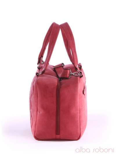Брендова сумка з вышивкою, модель 162814 червоний. Зображення товару, вид ззаду.