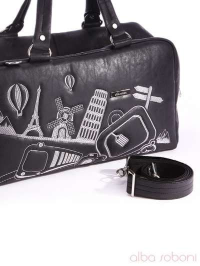 Молодіжна сумка з вышивкою, модель 162815 чорний. Зображення товару, вид додатковий.