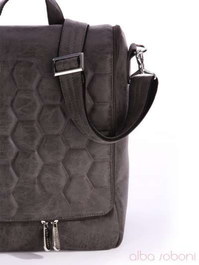 Модна сумка з вышивкою, модель 162821 сірий. Зображення товару, вид додатковий.