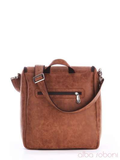 Стильна сумка з вышивкою, модель 162822 коричневий. Зображення товару, вид ззаду.