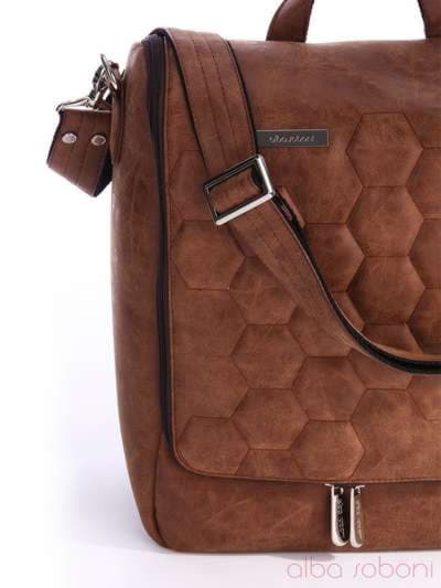 Стильна сумка з вышивкою, модель 162822 коричневий. Зображення товару, вид додатковий.