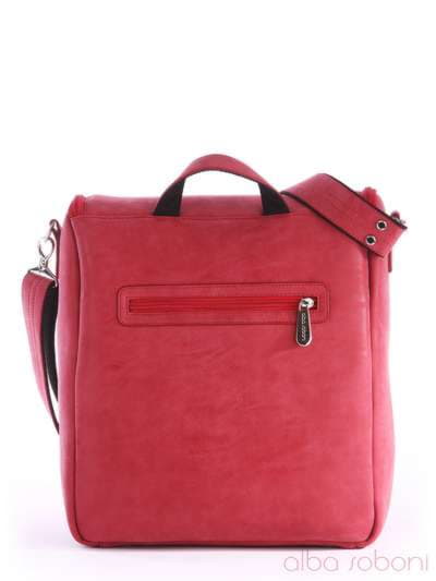 Брендова сумка з вышивкою, модель 162824 червоний. Зображення товару, вид ззаду.