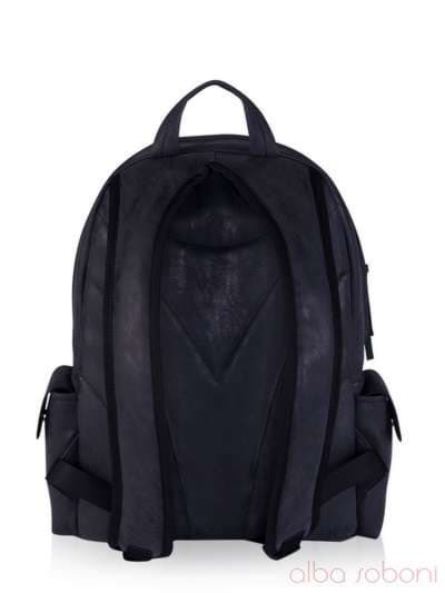 Брендовий рюкзак - unisex з вышивкою, модель 161715 чорний. Зображення товару, вид ззаду.