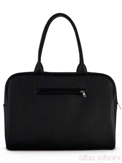Молодіжна сумка з вышивкою, модель 110017 чорний. Зображення товару, вид ззаду.