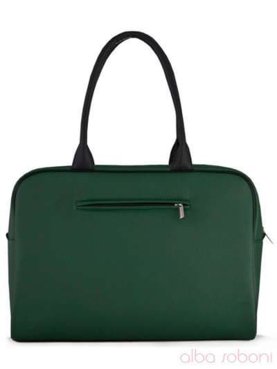 Молодіжна сумка з вышивкою, модель 110017 зелений. Зображення товару, вид ззаду.