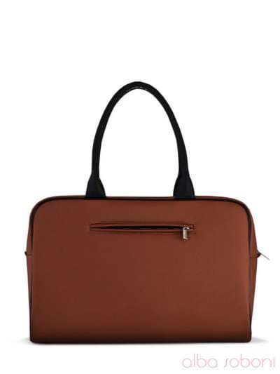 Шкільна сумка з вышивкою, модель 110027 коричневий. Зображення товару, вид ззаду.